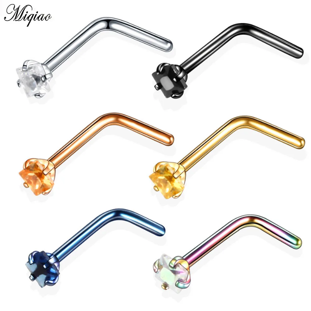 Miqiao 6pcs/lot Stainless Steel Nose Nails Mixed Color Rod L-shaped Piercing Jewelry for Women Gift
Miqiao 6pcs/lot Stainless Steel Nose Nails Mixed Color Rod L-shaped Piercing Jewelry for Women Gift