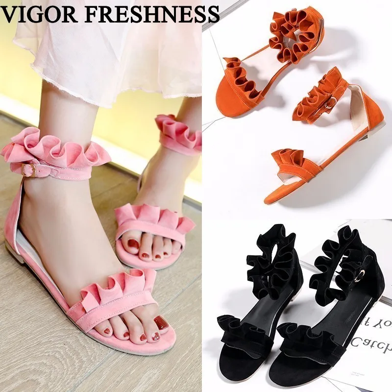 VIGOR FRESHNESS Woman Summer Sandals Flat Heels Shoes Women Sandals Flower Lady Shoes Sweet Big Sizes 48 49 Open Toes MY137 
VIGOR FRESHNESS Woman Summer Sandals Flat Heels Shoes Women Sandals Flower Lady Shoes Sweet Big Sizes 48 49 Open Toes MY137
