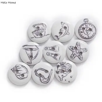 50pcs 2 Color Ocean Theme Round Wooden buttons Sewing Scrapbook Clothing Gifts Crafts Handwork Accessories 15mm
50pcs 2 Color Ocean Theme Round Wooden buttons Sewing Scrapbook Clothing Gifts Crafts Handwork Accessories 15mm