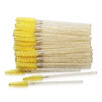 Disposable Mascara Wands Eyelash Brushes for Extensions Eye Lash Applicator Makeup Tool Kit, Crystal/Yellow 
Disposable Mascara Wands Eyelash Brushes for Extensions Eye Lash Applicator Makeup Tool Kit, Crystal/Yellow
