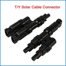 5 pares de conector de painel solar t tipo y conector solar divisor de ramo 30a pv cabo fio 10 pares(China)