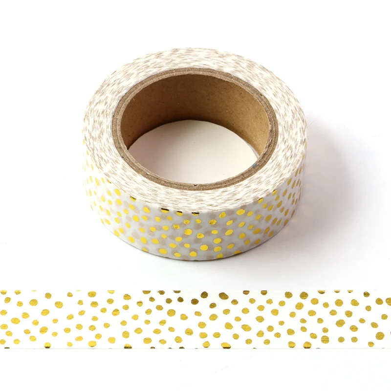 10M Cute Decorative Gold Foil Washi Tape Candy Dots DIY Scrapbooking Sticker Label Japanese Masking tape School Office Supply
10M Cute Decorative Gold Foil Washi Tape Candy Dots DIY Scrapbooking Sticker Label Japanese Masking tape School Office Supply