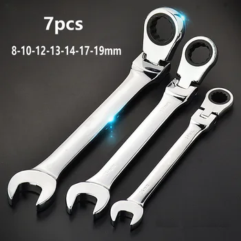 Key Combination Wrench Set Ratchet Wrench Spanner Set Hand Car Repair Tools 7pcs 8-10-12-13-14-17-19mm Ratchet Wrenches Set
Key Combination Wrench Set Ratchet Wrench Spanner Set Hand Car Repair Tools 7pcs 8-10-12-13-14-17-19mm Ratchet Wrenches Set