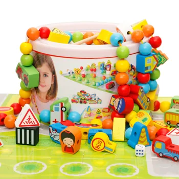 82pcs/set Wooden Beaded Toy City Traffic String Beads Cognitive Educational Toys Colorful Blocks for Children Early Learning Toy
82pcs/set Wooden Beaded Toy City Traffic String Beads Cognitive Educational Toys Colorful Blocks for Children Early Learning Toy