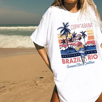 VIP HJN Brazil Rio Beach Vocation Tees The Best Surfing Santa Monica California Women's T-Shirt Summer Casual Oversized Tee
VIP HJN Brazil Rio Beach Vocation Tees The Best Surfing Santa Monica California Women's T-Shirt Summer Casual Oversized Tee