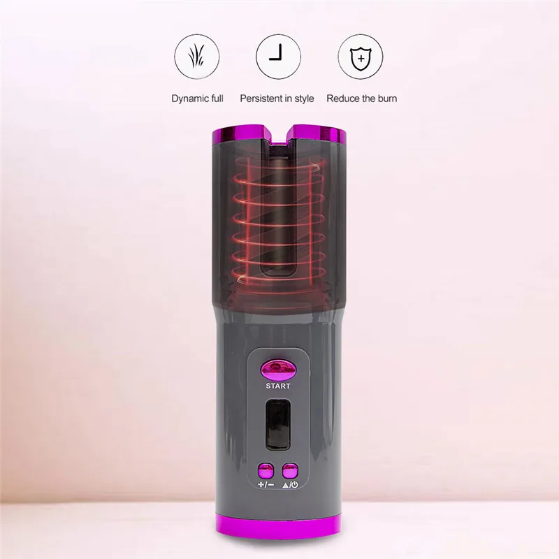 Description Picture 4 of itemAir Curler USB Rechargeable Cordless Automatic Hair Curler Auto Wireless Curler Hair Waver Tongs Iron Curling Wand