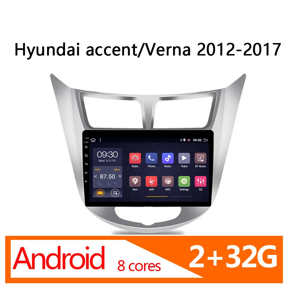 Android 2G32G 8 ядер для Hyundai accent Verna 2012 2013 2014 2015 2016 2017 автомобильное радио coche мультимедиа