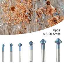 6Pcs Chamfer Milling Cutters Integral Three Cutting Edges 90-degree Cutting Angle Assorted Chamfering Milling Cutter Kit
6Pcs Chamfer Milling Cutters Integral Three Cutting Edges 90-degree Cutting Angle Assorted Chamfering Milling Cutter Kit