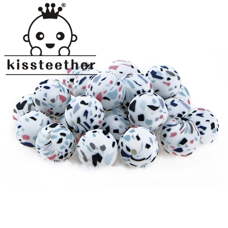 Kissteether 10PC Silicone Bead Food Grade Materials Teether Round Printing 15mm DIY Crafts Baby Teether Safe Rattle Beads
Kissteether 10PC Silicone Bead Food Grade Materials Teether Round Printing 15mm DIY Crafts Baby Teether Safe Rattle Beads