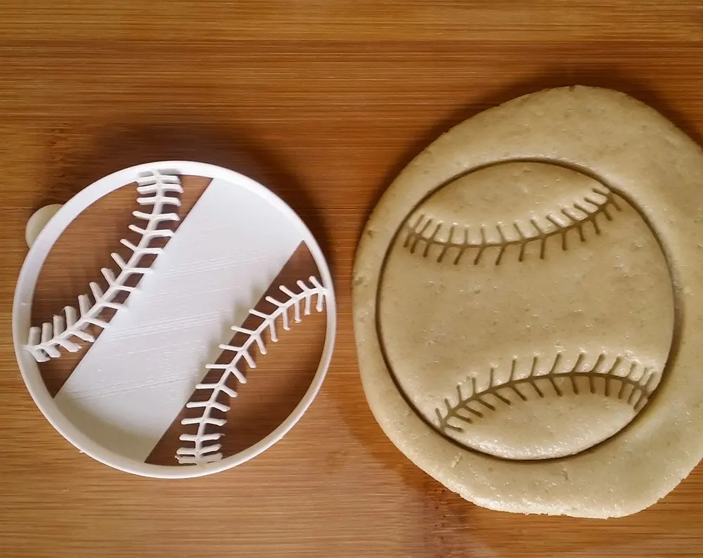 Baseball Softball Plastic Cookie Cutters Cake Biscuit Mold Spring Plunger Baking Tool personalized cookie stamp Sports | Дом и сад