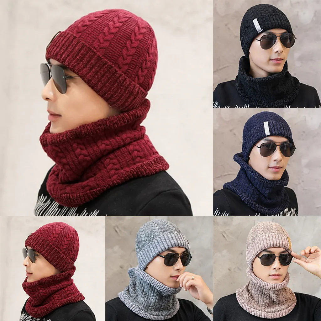 2PC Men Winter Beanie Hat Skull Cap Scarf Set Warm Knit Hat Thick Knit Riding Cap Outdoor Sport Cycling Bicycle Skull Hat
2PC Men Winter Beanie Hat Skull Cap Scarf Set Warm Knit Hat Thick Knit Riding Cap Outdoor Sport Cycling Bicycle Skull Hat