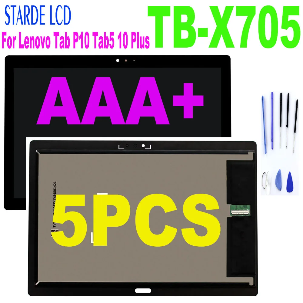 

5PCS New Original 10.1" For Lenovo Tab P10 Tab5 10 Plus TB-X705 X705L X705F X705N LCD Display Touch Screen Digitizer Replacement