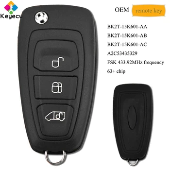 KEYECU Remote Control Car Key - 3 Buttons 433.92MHz 63+ Chip - FOB for Ford Transit Custom 2014 2015 2016 BK2T-15K601-AA/ AB/ AC
KEYECU Remote Control Car Key - 3 Buttons 433.92MHz 63+ Chip - FOB for Ford Transit Custom 2014 2015 2016 BK2T-15K601-AA/ AB/ AC