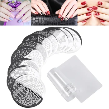 ETEREAUTY 10pcs Nail Art Stamping Stamper Scraper Kit DIY Polish Print Template Manicure Tools with Stamping Plate and Scraper N
ETEREAUTY 10pcs Nail Art Stamping Stamper Scraper Kit DIY Polish Print Template Manicure Tools with Stamping Plate and Scraper N