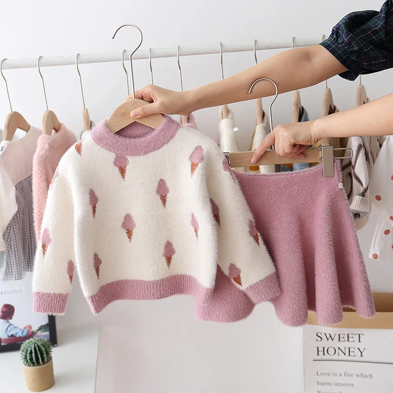 Girl's Sets 2019 Autumn/winter Mink-like Velvet Princess Sweater and Skirt Baby Clothes
Girl's Sets 2019 Autumn/winter Mink-like Velvet Princess Sweater and Skirt Baby Clothes