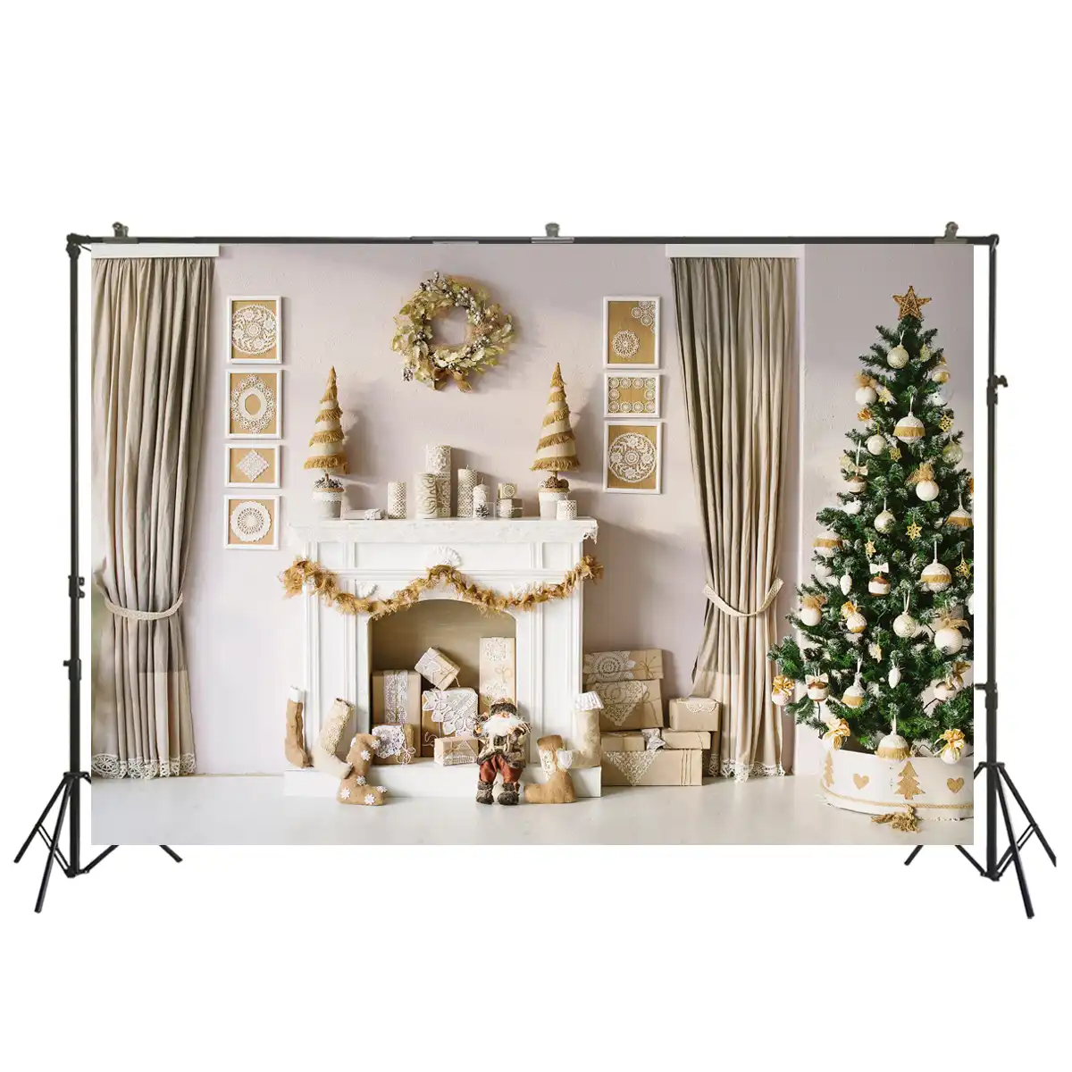 christmas photocall fireplace ins interior photography backdrops