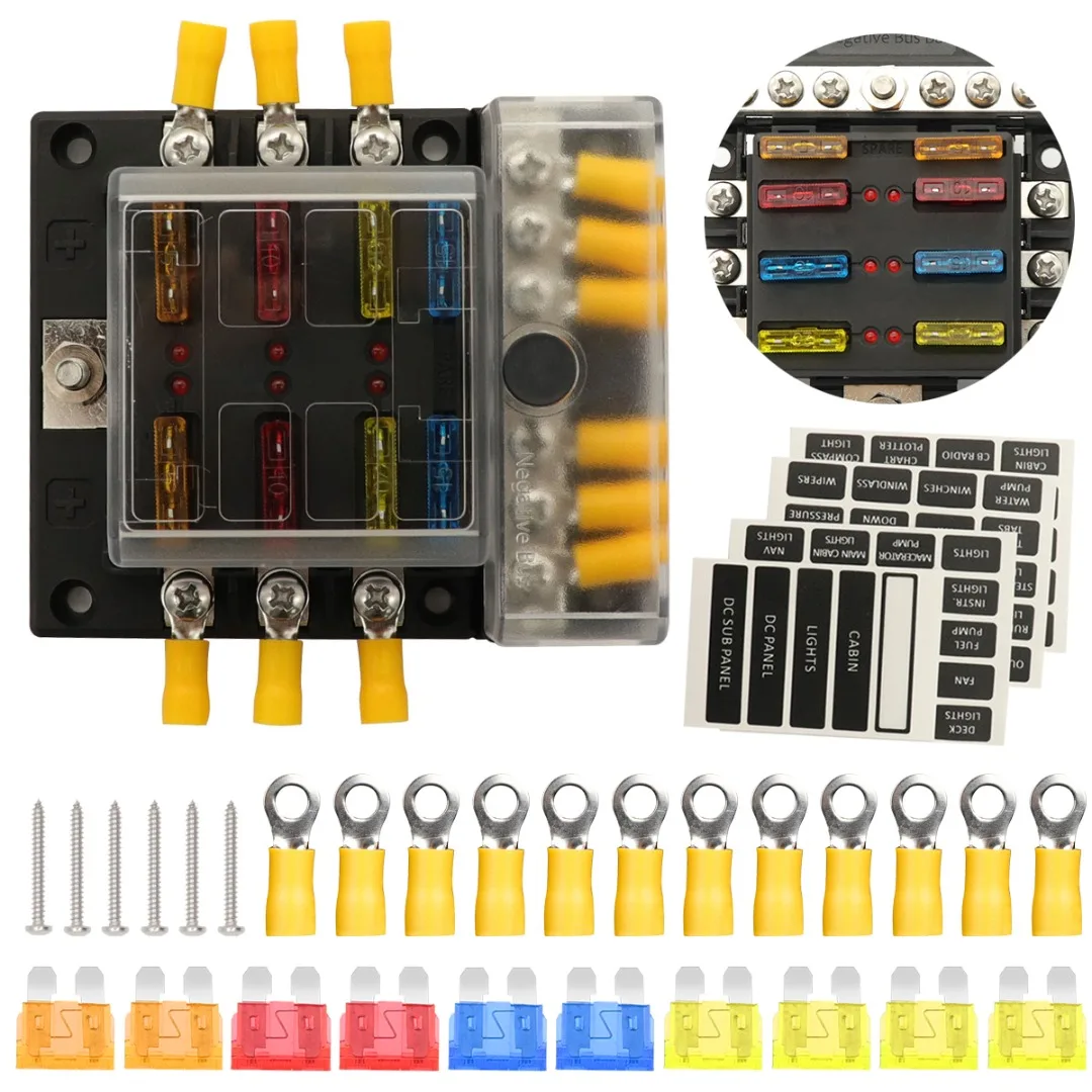 1 Set DC 32V Car Boat Universal Modified Fuse Holder One In Six Out Fuse Box with Light Terminal 24pcs Fuse
1 Set DC 32V Car Boat Universal Modified Fuse Holder One In Six Out Fuse Box with Light Terminal 24pcs Fuse