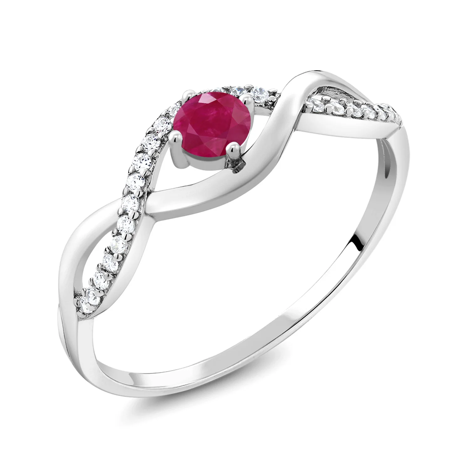 Red Ruby 925 Sterling Silver Women's Infinity Ring 0.61 Ct Round Gemstone Birthstone (Available 5,6,7,8,9)
Red Ruby 925 Sterling Silver Women's Infinity Ring 0.61 Ct Round Gemstone Birthstone (Available 5,6,7,8,9)