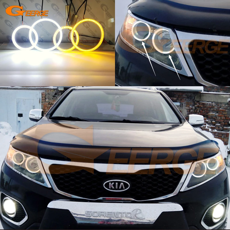 For KIA SORENTO II 2009 2010 2011 2012 2013 Ultra brigh Dual Color Switchback smd led angel eyes halo ring DRL turn signal light 
For KIA SORENTO II 2009 2010 2011 2012 2013 Ultra brigh Dual Color Switchback smd led angel eyes halo ring DRL turn signal light