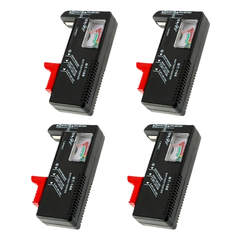 4 Pack Battery Tester, BT-168 Universal Battery Checker for AA/AAA/C/D / 9V / 1.5V Button Cell Batteries
4 Pack Battery Tester, BT-168 Universal Battery Checker for AA/AAA/C/D / 9V / 1.5V Button Cell Batteries