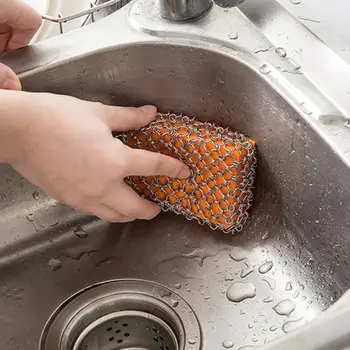 Stainless Steel Sponge Brush Pot Net Metal Ring Net Scrubber Wash Brush Kitchen Net Cleaning Tool Washing Pot Tools
Stainless Steel Sponge Brush Pot Net Metal Ring Net Scrubber Wash Brush Kitchen Net Cleaning Tool Washing Pot Tools