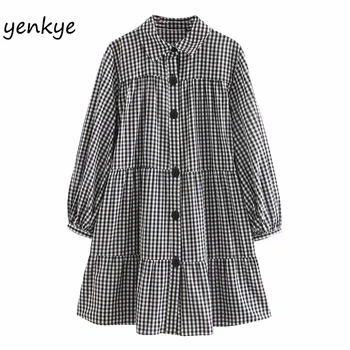 Summer Dress Women Vintage Plaid Shirt Dress Lady Long Sleeve Turn-down Collar Casual Plus Size Dress Short OZZ9560
Summer Dress Women Vintage Plaid Shirt Dress Lady Long Sleeve Turn-down Collar Casual Plus Size Dress Short OZZ9560