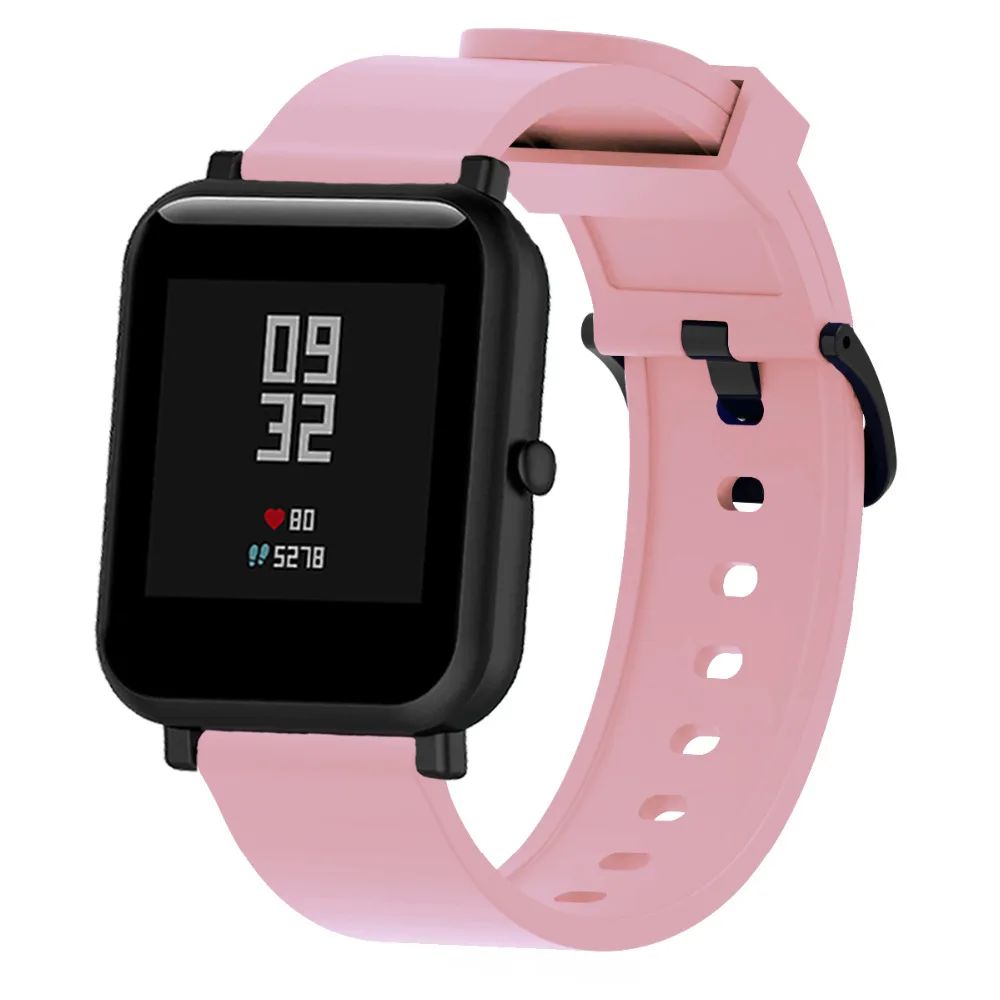 20 мм силиконовый браслет для xiaomi amazfit bip ремешок Ticwatch 2 E Samsung Galaxy 42 active Gear sport s2