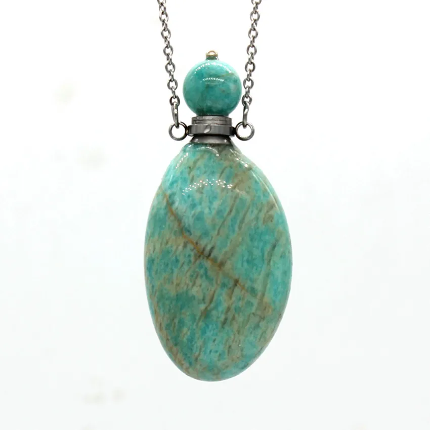 Kraft-beads Stainless Steel Irregular Oval Shape Amazonite Stone Perfume Bottle Pendant Link Chain Necklace
Kraft-beads Stainless Steel Irregular Oval Shape Amazonite Stone Perfume Bottle Pendant Link Chain Necklace
