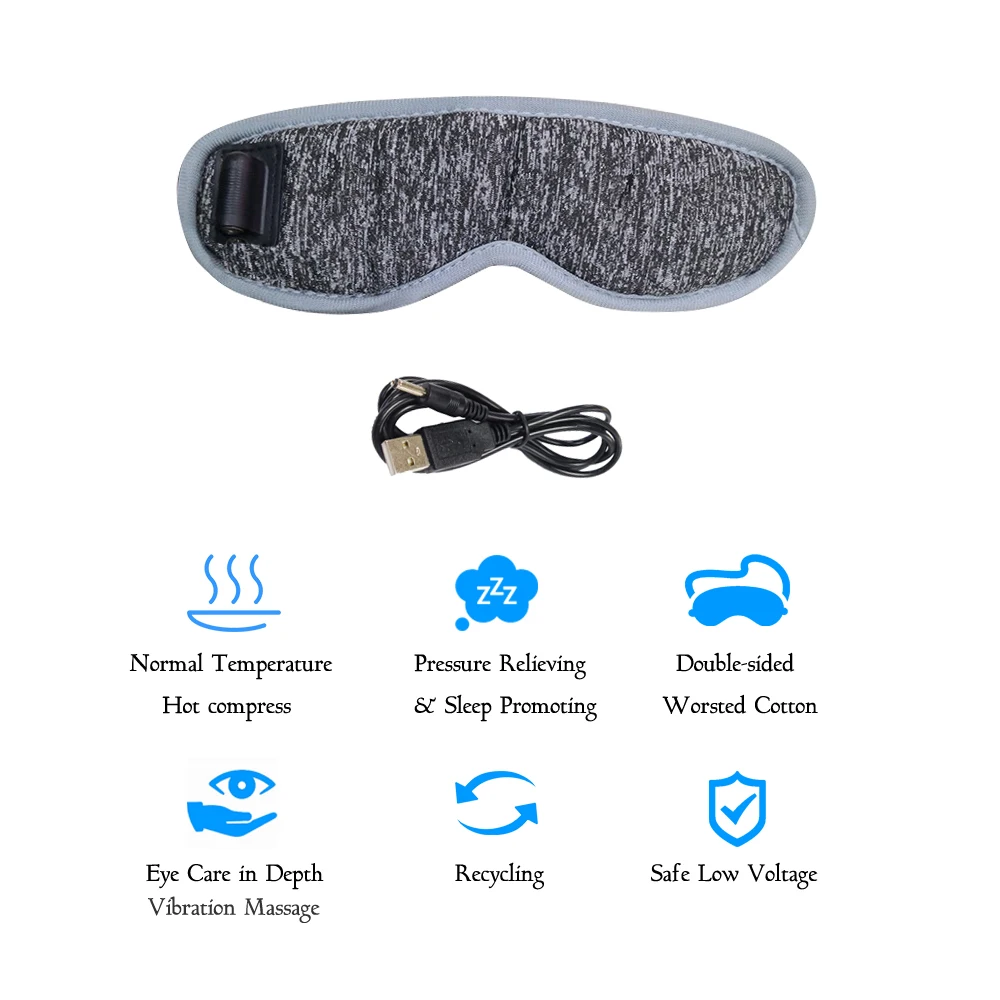 USB Electric Heating Massage Eyeshade Eye Massager Remove Dark Circles Relieve Eye Fatigue Promote Sleeping Travel Eye Care Tool
USB Electric Heating Massage Eyeshade Eye Massager Remove Dark Circles Relieve Eye Fatigue Promote Sleeping Travel Eye Care Tool