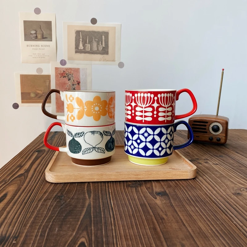 Stacking Coffee Mug Ceramic Retro Pattern Milk Cup Glaze Flowers Apple Dots Creative Large Capacity 250ml Lovers Cup Breakfast
Stacking Coffee Mug Ceramic Retro Pattern Milk Cup Glaze Flowers Apple Dots Creative Large Capacity 250ml Lovers Cup Breakfast