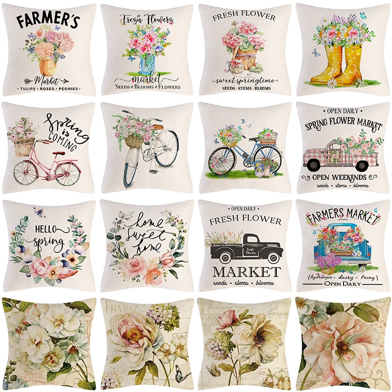 Spring Home Decor Cushion Cover 18x18 Inch Living Room Bedroom Decorative Linen Pillowcases Flowers Bike Printed Pillow Cover
Spring Home Decor Cushion Cover 18x18 Inch Living Room Bedroom Decorative Linen Pillowcases Flowers Bike Printed Pillow Cover