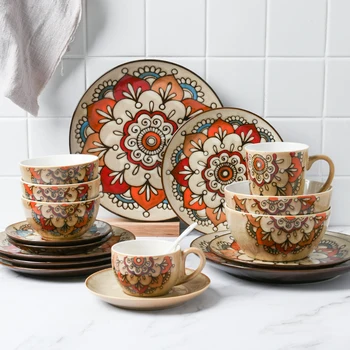 Japanese Tableware Set Hand-painted Pastoral Style Ceramic Plate Household Dinner Plate Creative Breakfast Plate Bohemia
Japanese Tableware Set Hand-painted Pastoral Style Ceramic Plate Household Dinner Plate Creative Breakfast Plate Bohemia
