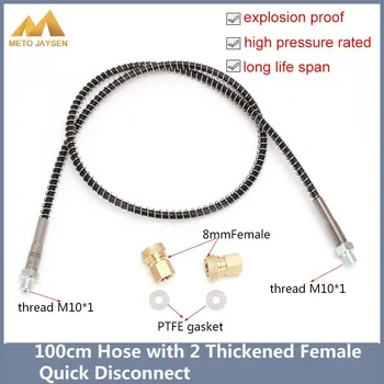 M10x1 Thread 100cm High Pressure Hose for Air Refilling Nylon Hose Wrapped with Stainless Steel Spring and Quick Connectors
M10x1 Thread 100cm High Pressure Hose for Air Refilling Nylon Hose Wrapped with Stainless Steel Spring and Quick Connectors