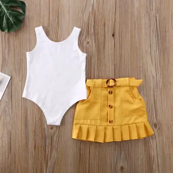 Toddler baby girl clothes Summer Outfit Solid Bodysuit Romper + Button Skirt children Clothes Set roupa infantil menina
Toddler baby girl clothes Summer Outfit Solid Bodysuit Romper + Button Skirt children Clothes Set roupa infantil menina