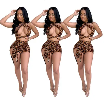Leopard Sexy Two Piece Set Hollow Out Summer Halter Crop Top High Waist Pencil Skirts Summer Outfits
Leopard Sexy Two Piece Set Hollow Out Summer Halter Crop Top High Waist Pencil Skirts Summer Outfits