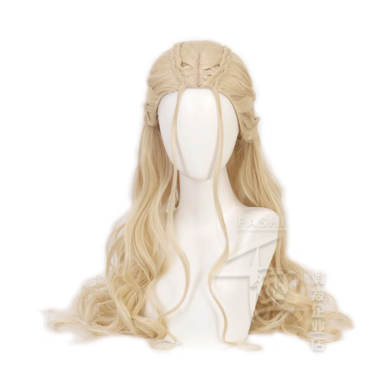 

Game of Thrones Daenerys Targaryen Cosplay Wig Synthetic Hair Long Wavy Dragon of Mother Wigs Halloween Party Costume for Women