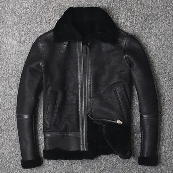 DAJANE Raw Fur One Lamb Wool Men Leather Leather Retro Classic B3 Sheepwool lapels, Winter Coats To Keep Warm Motorcycle Jacket
DAJANE Raw Fur One Lamb Wool Men Leather Leather Retro Classic B3 Sheepwool lapels, Winter Coats To Keep Warm Motorcycle Jacket