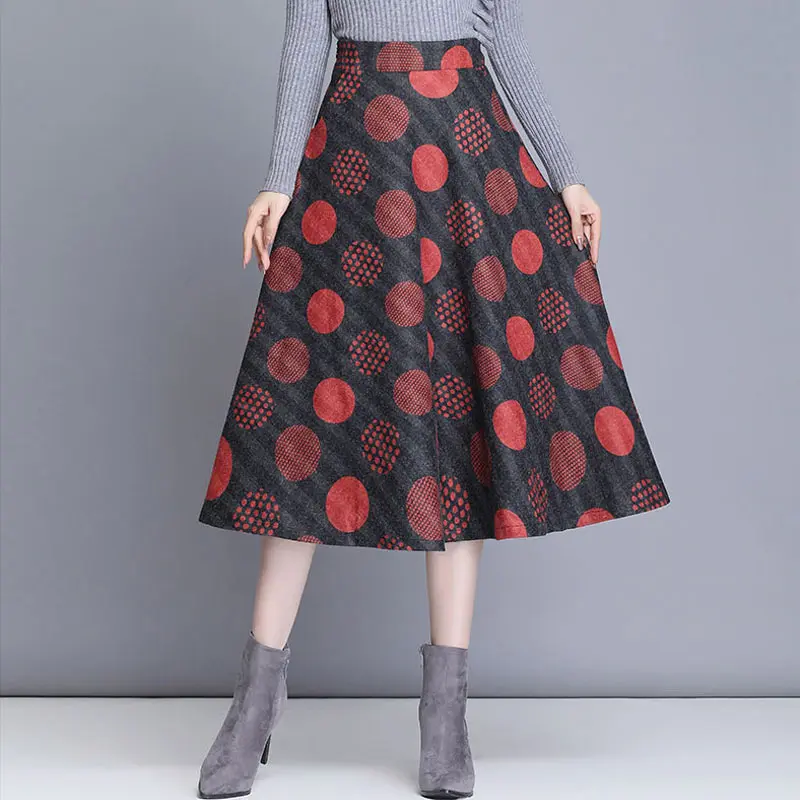 New England Style Print dot High Waist Midi Skirts Woolen Plus Size 3XL A Line Pleated 2019 Winter Women Tartan Skirts
New England Style Print dot High Waist Midi Skirts Woolen Plus Size 3XL A Line Pleated 2019 Winter Women Tartan Skirts