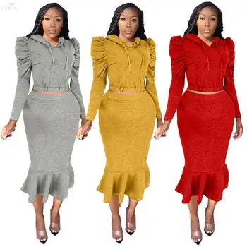 Winter Women's Set Hooded Full Sleeve Sweater + Mermaid Midi Skirt Casual Fashion Two Piece Skirt Set Ensemble Femme 2 Pieces
Winter Women's Set Hooded Full Sleeve Sweater + Mermaid Midi Skirt Casual Fashion Two Piece Skirt Set Ensemble Femme 2 Pieces