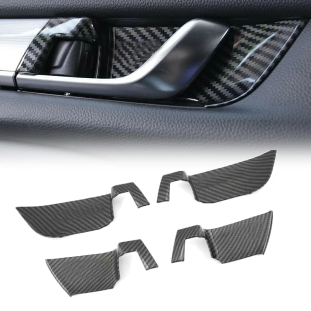 Carbon Fiber Style Inner Door Handle Bowl Cover trim For Honda Accord 2018 2019