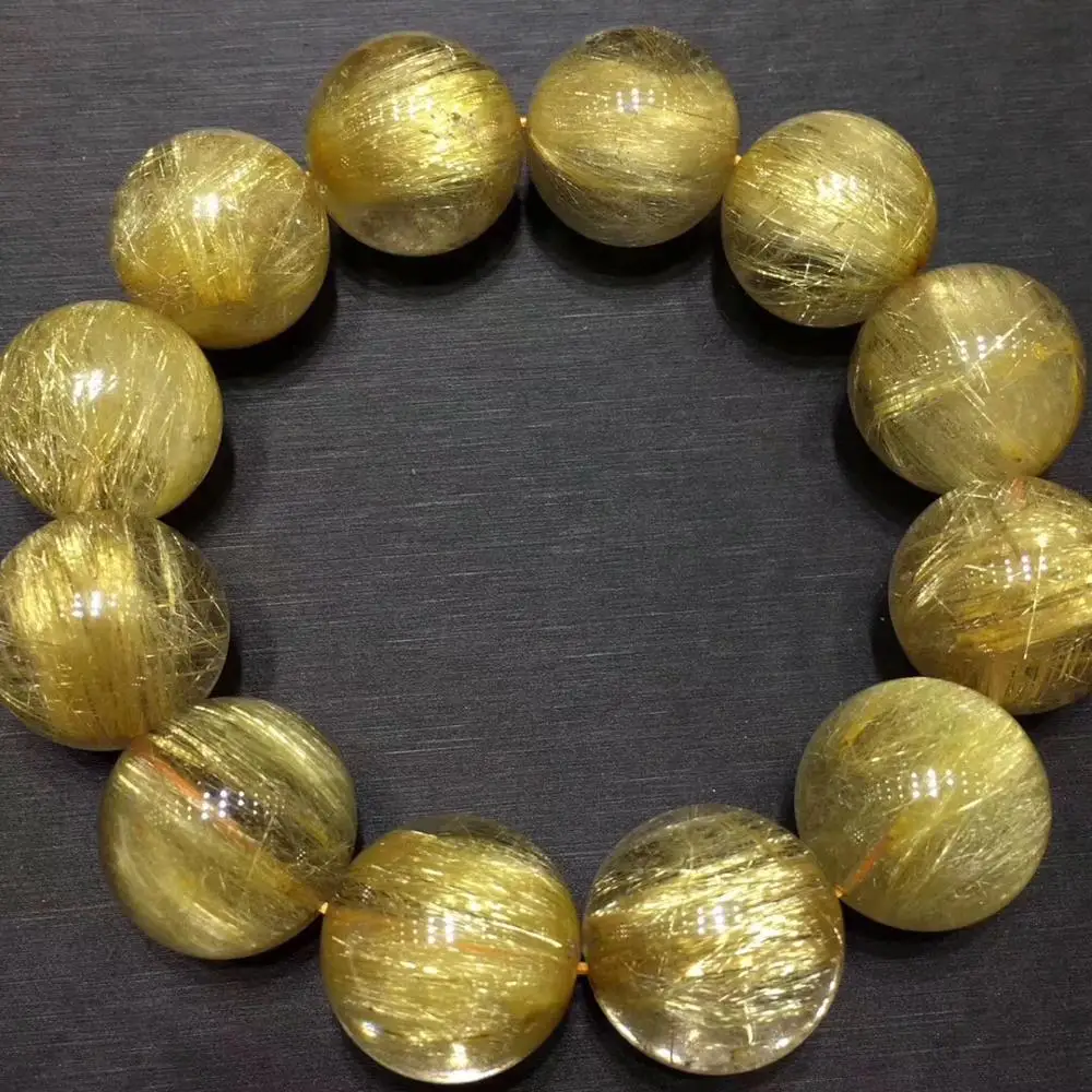 20mm Genuine Natural Brazil Gold Rutilated Bracelet For Woman Man Crystal Titanium Stretch Round Beads Stone Fine Jewelry AAAAA
20mm Genuine Natural Brazil Gold Rutilated Bracelet For Woman Man Crystal Titanium Stretch Round Beads Stone Fine Jewelry AAAAA
