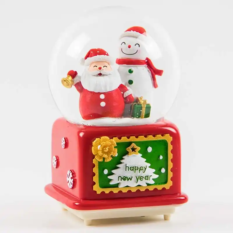 large size automatic floating snow christmas 4p054 music box