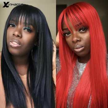 Red 13x4 Lace Front Wig With Bangs Brazilian Remy Straight Black Lace Front Human Hair Wig with Bangs For Women in Stock
Red 13x4 Lace Front Wig With Bangs Brazilian Remy Straight Black Lace Front Human Hair Wig with Bangs For Women in Stock