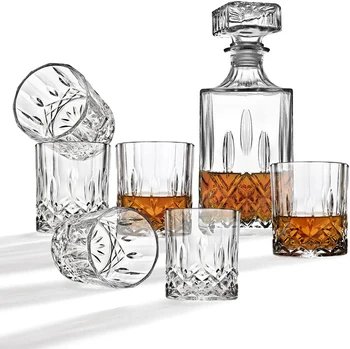 Hellodream Whiskey Decanter And Glasses Bar Set, Includes Whisky Decanter And 6 Cocktail Glasses - 7 Piece Set
Hellodream Whiskey Decanter And Glasses Bar Set, Includes Whisky Decanter And 6 Cocktail Glasses - 7 Piece Set