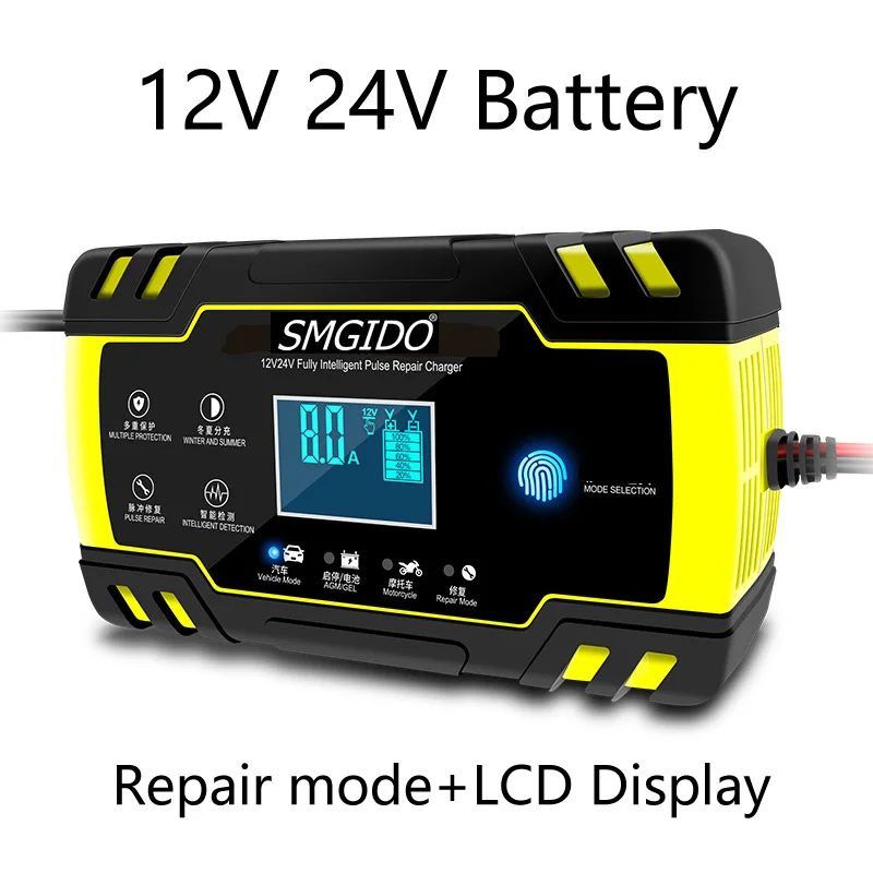 Fully automatic Car Battery Charger 12V 8A 24V 4A Smart Fast Charging for AGM GEL WET Lead Acid Battery Charger LCD Display
Fully automatic Car Battery Charger 12V 8A 24V 4A Smart Fast Charging for AGM GEL WET Lead Acid Battery Charger LCD Display