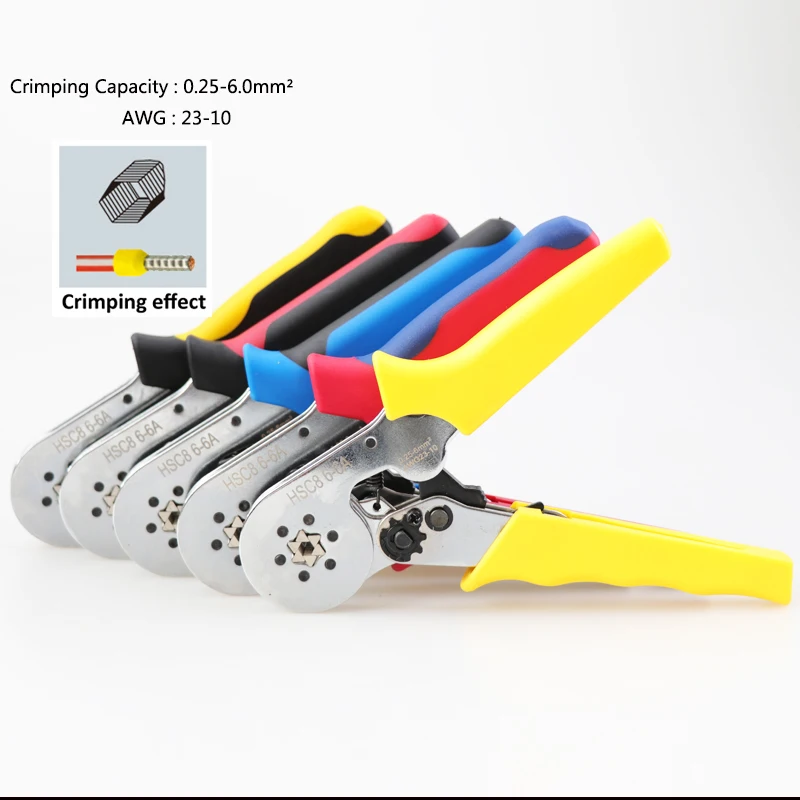 6-6/6-4 self-adjustable tube Terminals Block Crimping pliers 0.25-10mm² 24-10AWG for wire ferrules,end sleeves Crimping Tools
6-6/6-4 self-adjustable tube Terminals Block Crimping pliers 0.25-10mm² 24-10AWG for wire ferrules,end sleeves Crimping Tools