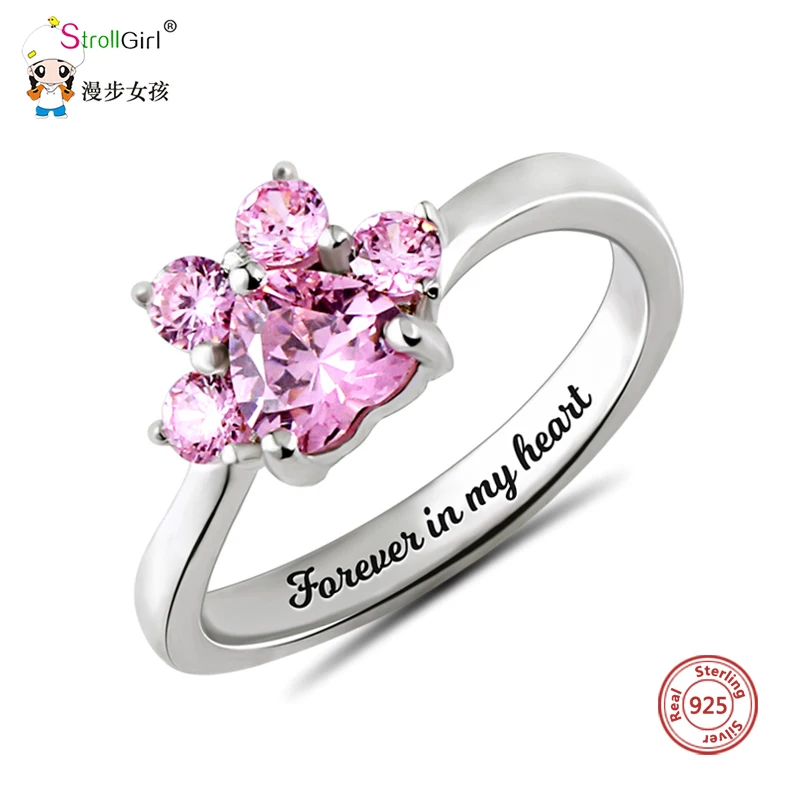 StrollGirl 925 sterling silver custom paw print birthstone ring personalized engraving DIY ring mother's day gift free shipping
StrollGirl 925 sterling silver custom paw print birthstone ring personalized engraving DIY ring mother's day gift free shipping