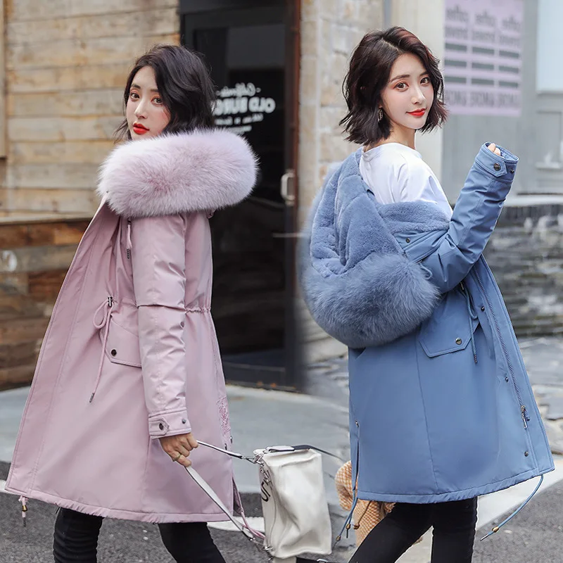 Parka Women's 2019 Winter New Style Loose Thick Mid-length down Feather Cotton-padded Clothes Korean-style Large Fur Collar Cott
Parka Women's 2019 Winter New Style Loose Thick Mid-length down Feather Cotton-padded Clothes Korean-style Large Fur Collar Cott
