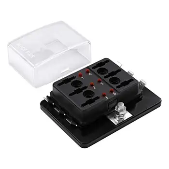 6 Way Dc 12~32V Blade Fuse Box Holder Fuse Block With Led Warning Light Protection Cover For Automotive Car Boat Marine Trike
6 Way Dc 12~32V Blade Fuse Box Holder Fuse Block With Led Warning Light Protection Cover For Automotive Car Boat Marine Trike