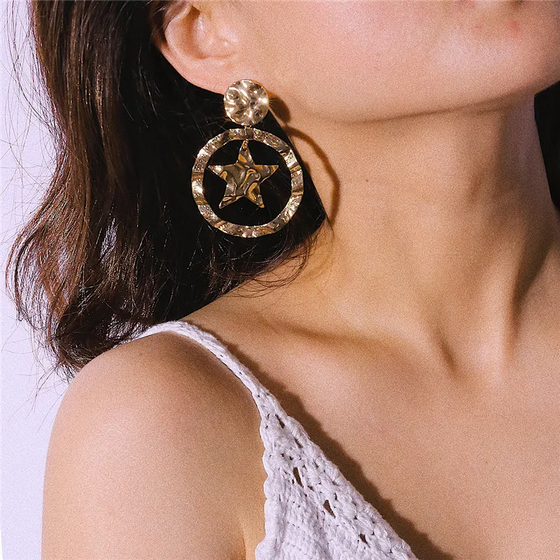 AE-Canfly Exaggerated Star Alloy Drop Earrings Statement 2019 Simple Big Round Dangle Earring
AE-Canfly Exaggerated Star Alloy Drop Earrings Statement 2019 Simple Big Round Dangle Earring